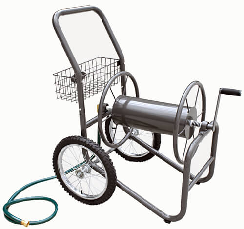 Liberty Garden 880 2 Wheel 300 Foot Steel Frame Water Hose Reel Cart with  Basket